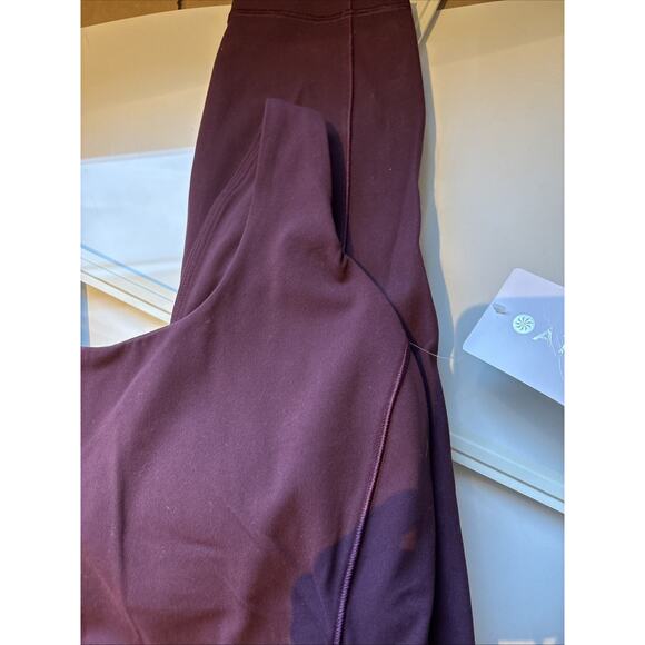 Athleta Salutation Bodysuit pant Spiced Cabernet NWT $129 Large pad bra pockets - Picture 15 of 16